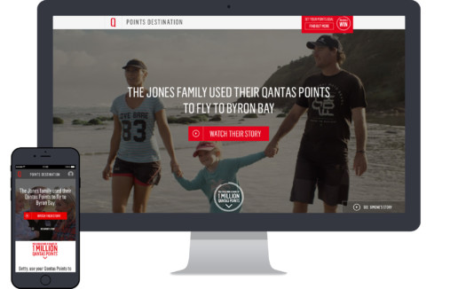 Qantas Points Destination responsive welcome screens