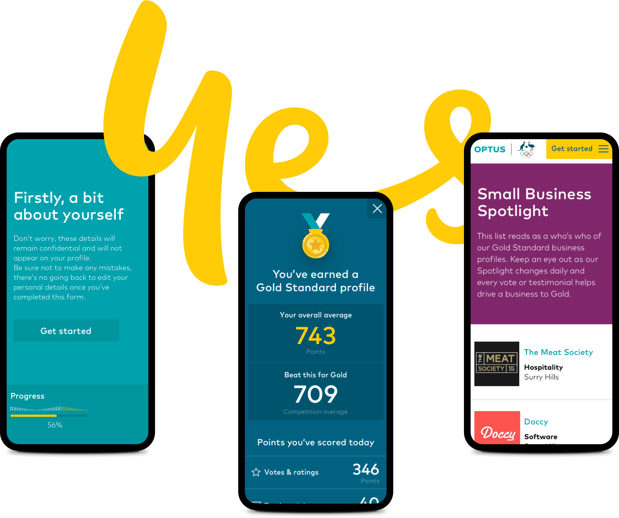 Optus Business Olympics mobile experience