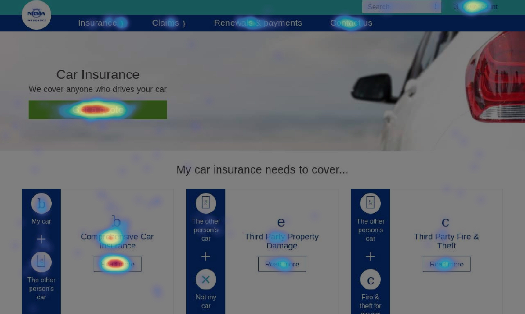 Previous site heat mapping